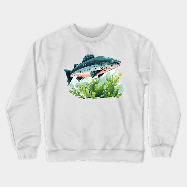 Pacific Northwest Salmon Crewneck Sweatshirt by zooleisurelife